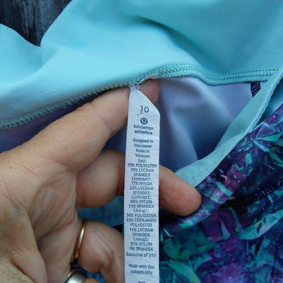 Lululemon print leggings mesh inserts zip pockets - Picture 6 of 8